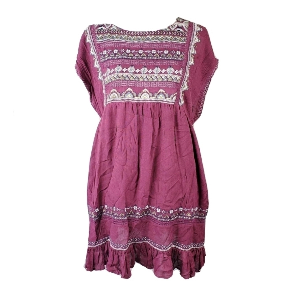 Free People Embroidered Tunic Dress Boho Festival